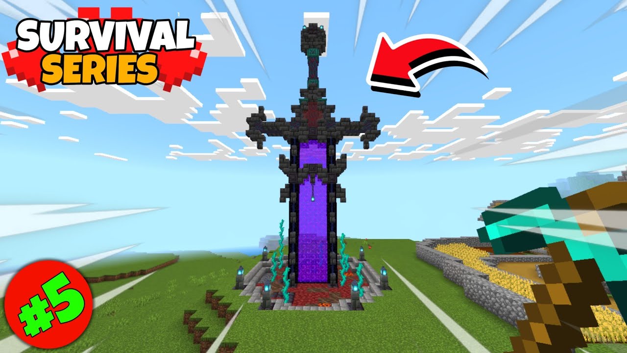 ⚔️ I Built a GIANT SWORD NETHER PORTAL in Minecraft PE… And It Actually  Work! (Part 5)🔥🔥