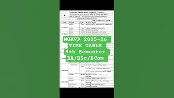 MGKVP Time table 2025-26/MGKVP 5th Semester BA/BSc/BCom Time table 2025-26