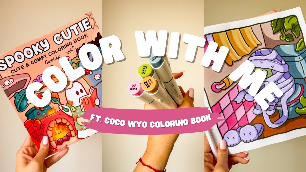 color with me (asmr) | spooky cutie vol 2 | Coco Wyo coloring book | ohuhu markers