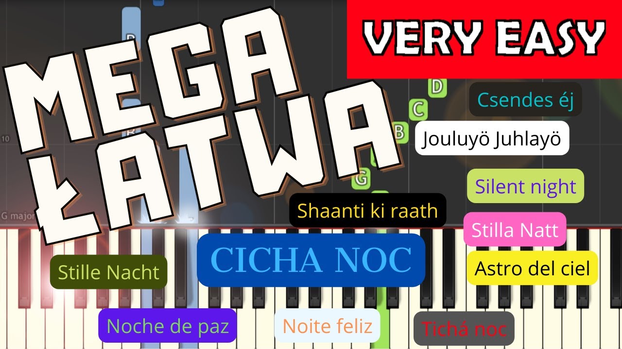 Cicha Noc Silent Night Piano Tutorial Mega Latwa Wersja Very Easy Youtube