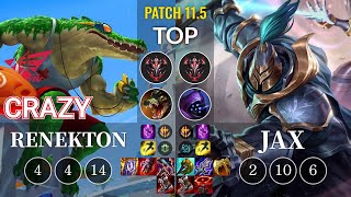 RW Crazy Renekton vs Jax Top - KR Patch 11.5