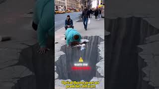 This 3D street art pranked EVERYONE😭😂#StreetArt #OpticalIllusion#ArtPrank #PublicPrank#mindblown