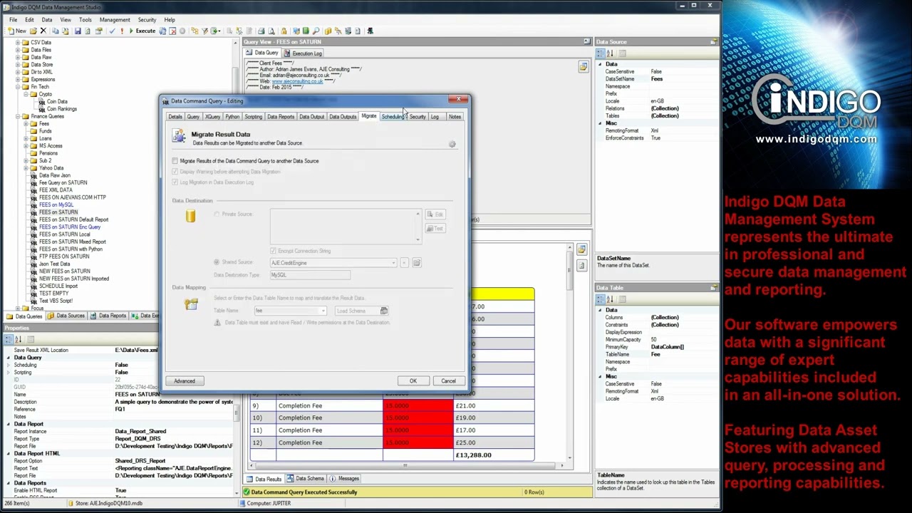 Indigo DQM Data Management System 60 Second Overview