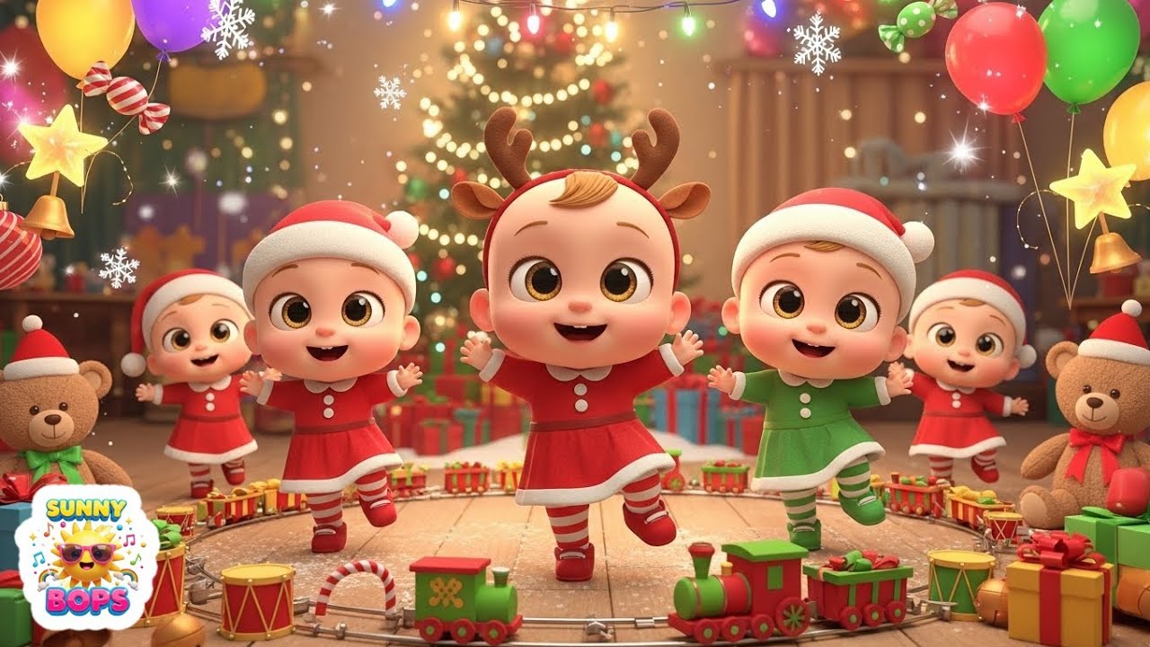 Christmas Baby Dance Song 🎅🎄 | Cute Babies & Toys Holiday Fun | Sunny Bops