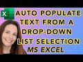 How To Auto Populate Text From A Drop-Down List Selection in MS Excel - Create Fillable Forms