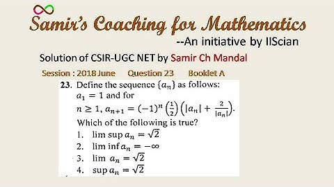 Solution of CSIR-UGC  NET Mathematical Science June 2018, Question 23 from Booklet A