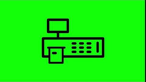 Animated  Billing Machine Icon on Green Screen With Pop-up Sound