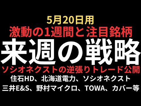 【激動の週】チャートで見る週明けの狙い｜住石HD、北海道電力、ソシオネクスト、三井E&amp;S、カバー、霞ヶ関、TOWA等