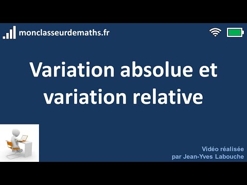 Variation absolue et variation relative