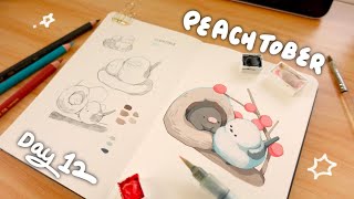 Day 12 - Nest | 2023 Peachtober challenge 🍑 | Cozy painting video | Holbein Gouache