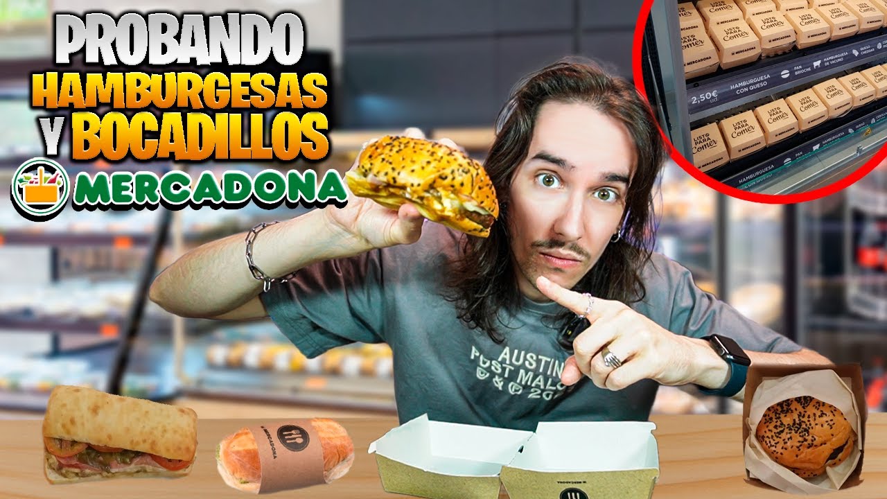 PROBANDO las NUEVAS HAMBURGUESAS y BOCADILLOS de MERCADONA | 😯​SORPRENDIDO!
