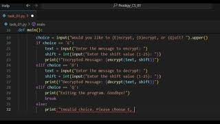 Cyber Security Task 01 - Caesar Cipher Implementation