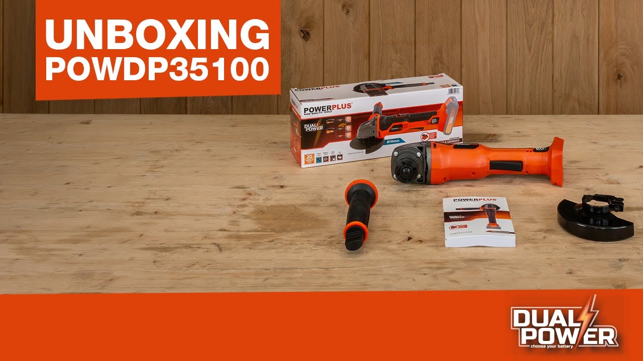 Dual Power - Unboxing the POWDP35100 angle grinder
