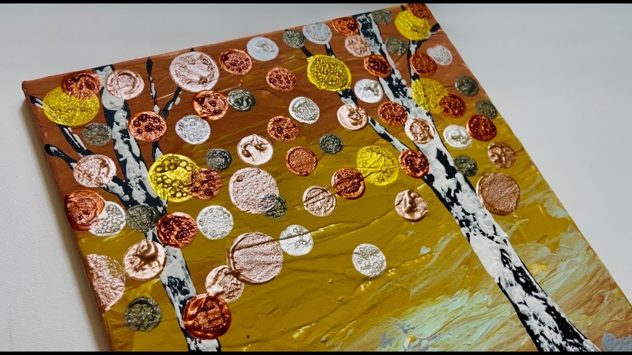 Texted Abstract Painting. Using Tempera paint and metallic acrylics for Interior Art 