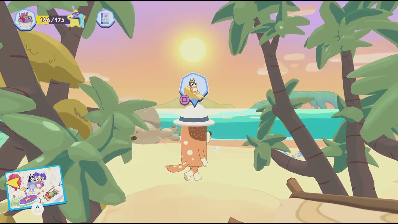 How to Find Tennis Racket: (The Beach) Behind Sandcastle Location | Bluey: The Videogame