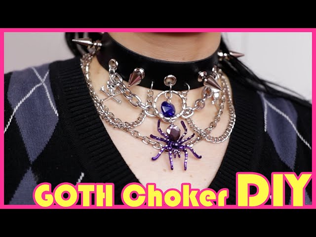 Goth Choker DIY  Make a chain choker with me! 