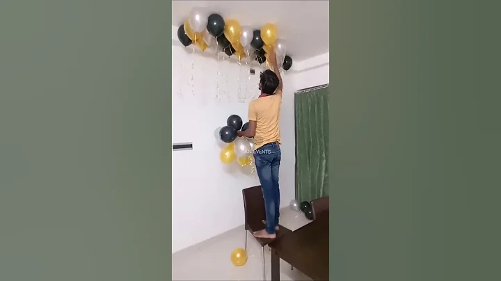 How to stick balloons to ceiling without helium gas, Balloon installation at home for birthday party