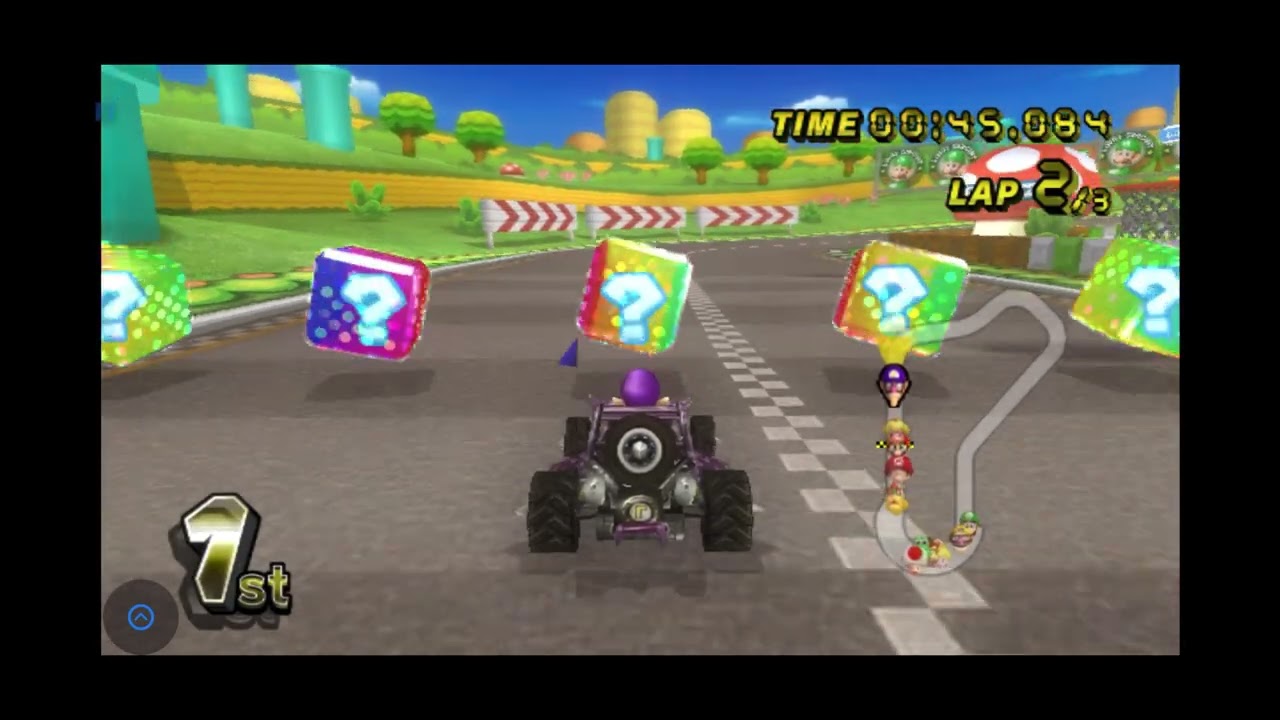 Playing Mario kart wii 