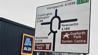 Gosforth, Sandy Lane roundabout 4th exit Newcastle A189S
