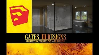 SketchUp Bathroom Shower Tutorial - Luxury Marble