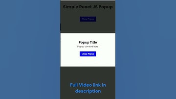 React JS Simple Popup demo #reactjstutorial