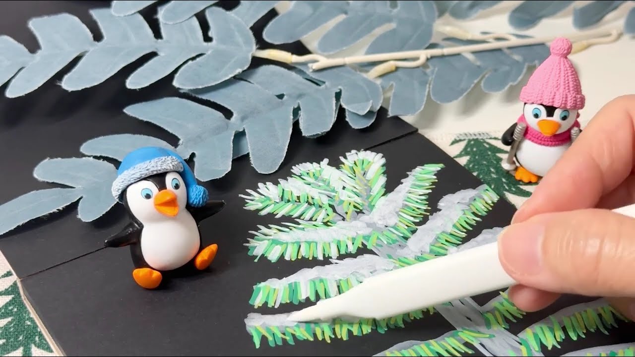 Auntie Doodle - Snowy Tree Doodle Drawing 