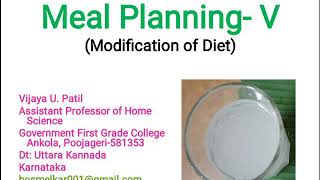 Meal Planning (Modification of Diet)(Class 12/PUC II/BA/ BSc) screenshot 1