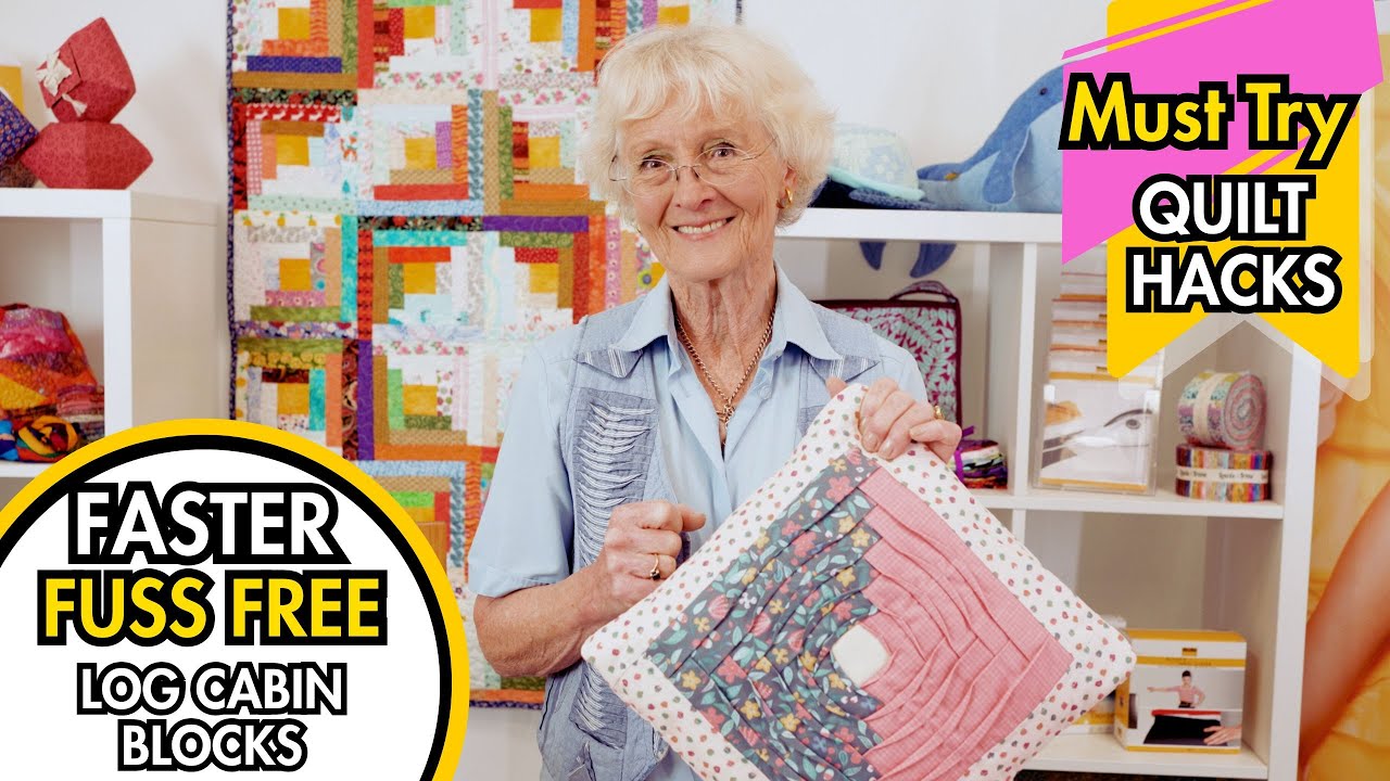 🧵 Fuss-Free Log Cabin Blocks with Vlieseline Quickscreen Square | Step-by-Step Quilting Tutorial