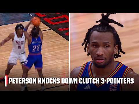 DARRYN PETERSON CLUTCH 🥶 Hits game-tying & go-ahead 3-pointers to beat Texas Tech 😤 | ESPN CBB