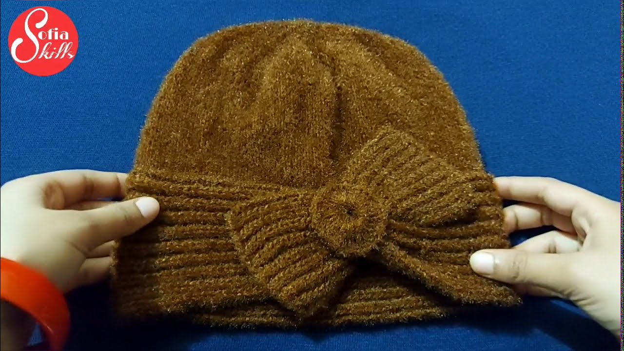 woolen cap design for ladies/stylish woolen cap/turbun cap/earwarmer cap/how to knit turdun cap