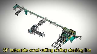 SF8005+8010 Multi Heads Trim Saw with Wood Stacker