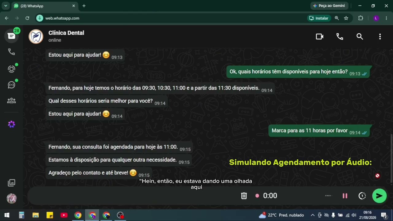 Veja o seu agente de IA na prática