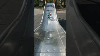 Glass marble rolls down slide  #asmr #satisfying #bottlebreak #fortnite #glassbreaking #relaxing