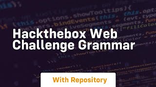 Hackthebox web challenge grammar