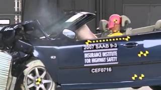 2007 Saab 93 convertible moderate overlap test-Crash Test