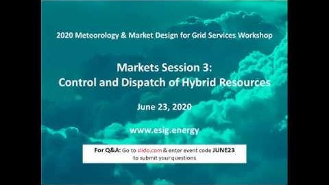 2020 Meteorology & Market Design Workshop: Markets Session 3