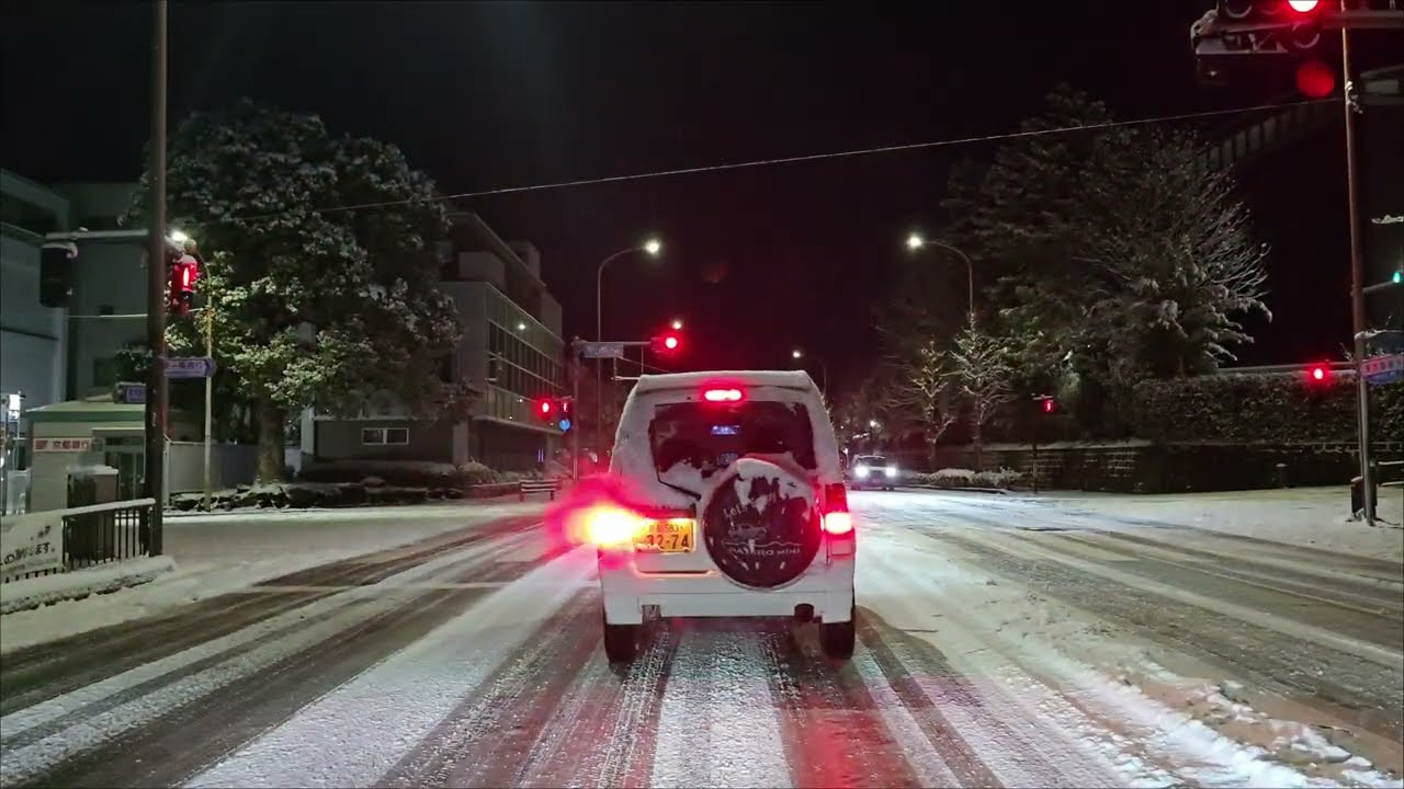 ８倍速 雪の積もった京都ドライブ / 八坂神社前～貴船神社 奥宮 