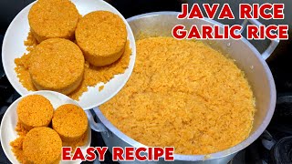 Simple & easy recipe of java rice | yellow rice | garlic rice | sinaing/steam rice style. Raw video