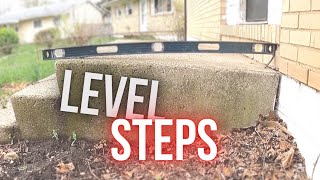 How To level Sunken CONCRETE STEPS | DIY