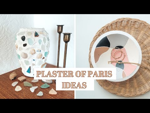 DIY PLASTER OF PARIS IDEAS - Home Decor Mosaic Vase & Engraved Bowl