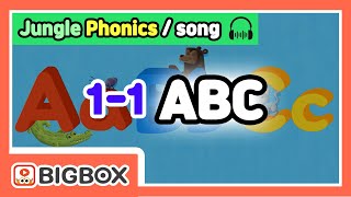 Phonics Song with Words | Alphabet Song for Kids | Single-Letter Sounds [Jungle Phonics #1-1]★BIGBOX