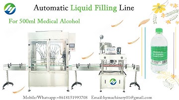 Automatic Liquid Filling Line for 500ml Medical Isopropyl Alcohol Dispensing in Bottles and capping