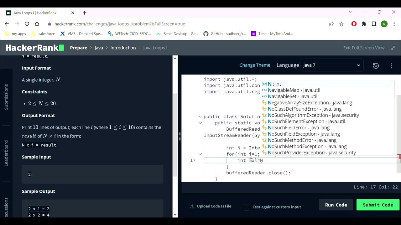 HackerRank Java - 6 ( Loop 1) - YouTube
