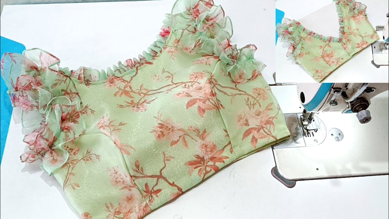 Frill Blouse Design Cutting and Stitching | Designer New Model Blouse Back Neck Design