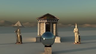 Roman temple in Egypt 3D rendering
