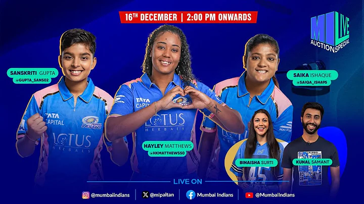 MI LIVE Auction Special 2026 ft. Hayley Matthews, Saika Ishaque & Sanskriti Gupta