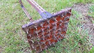 Прокол газона-аэрация. Инструмент созданный  своими руками.