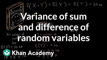 Variance of sum and difference of random variables | Random variables | AP Statistics | Khan Academy