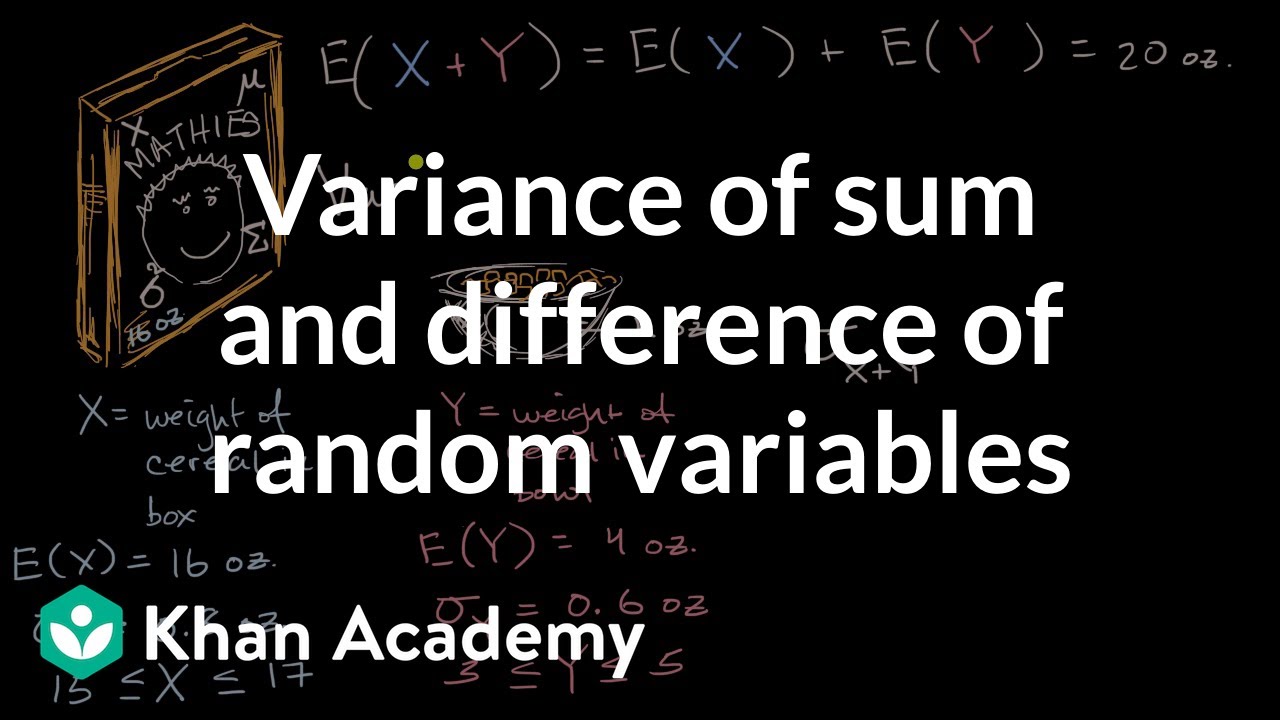 Variance Of Sum And Difference Of Random Variables Video Khan Academy