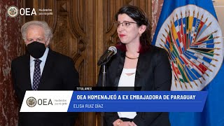 Oea News Oea Homenajeó A Ex Embajadora De Paraguay. 13 De Diciembre De 2021.